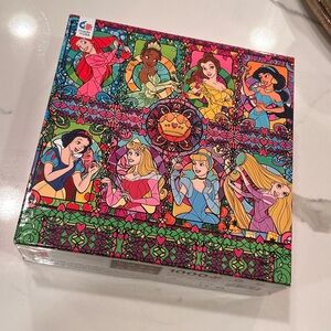 Disney Princess Stained Glass Design Puzzle Box Collage 1000 pieces